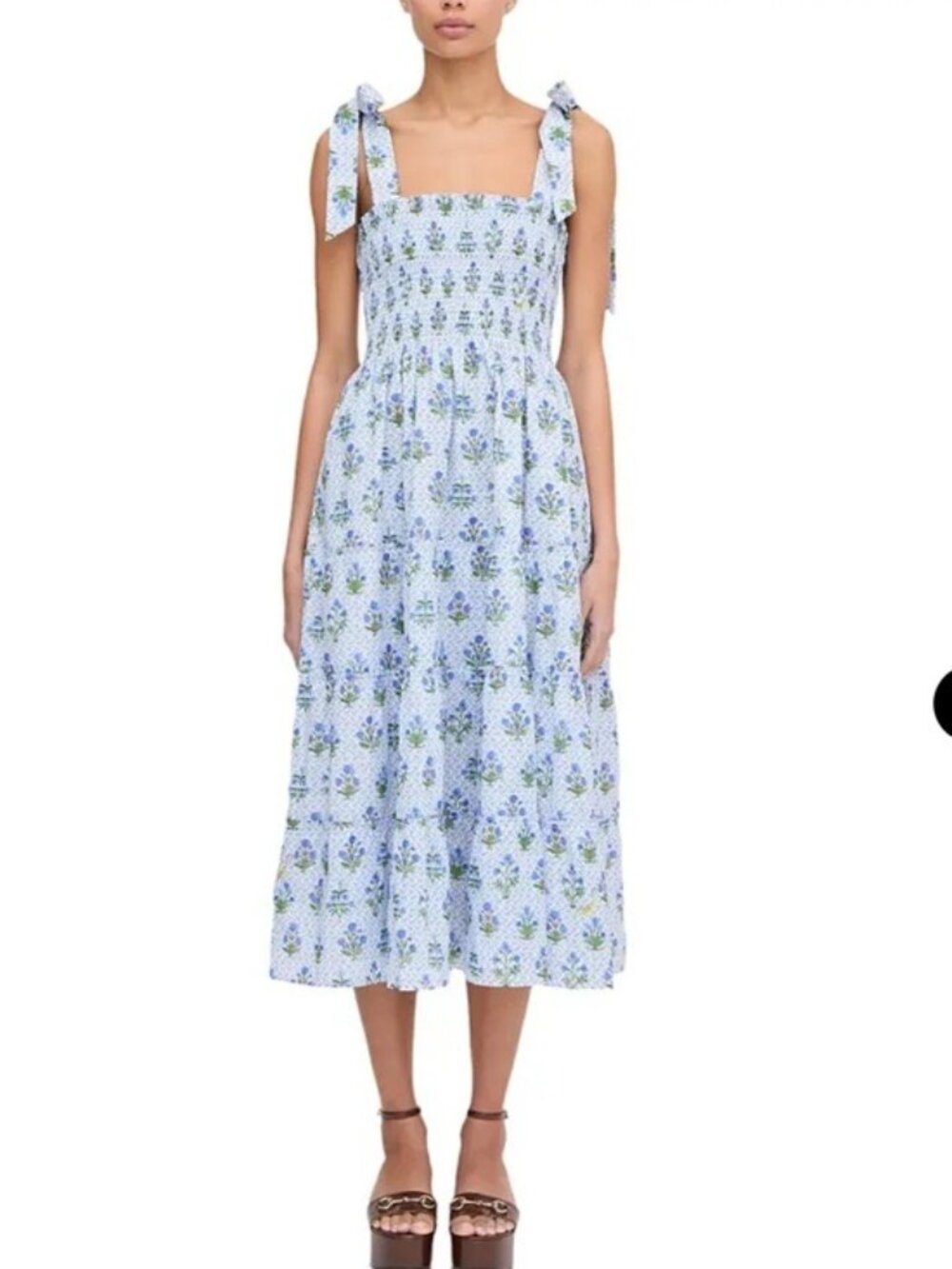 Hill house home The Ribbon Ellie Nap Dress - Blue Block Print, S L - Picture 1 of 6